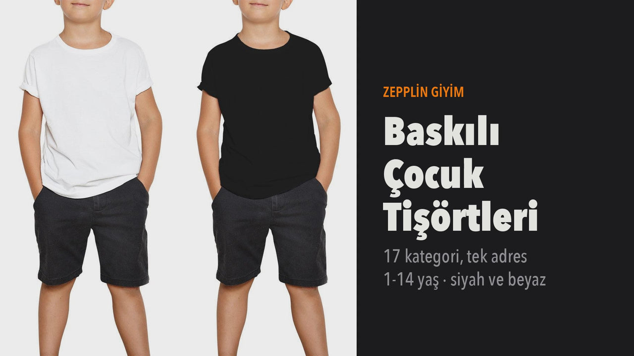 Zepplin Giyim Baskılı Çocuk Tişörtleri