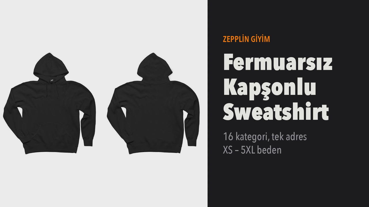 Fermuarsız Kapşonlu Sweatshirt