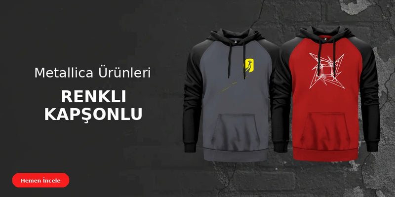 Metallica Renkli Kapşonlu