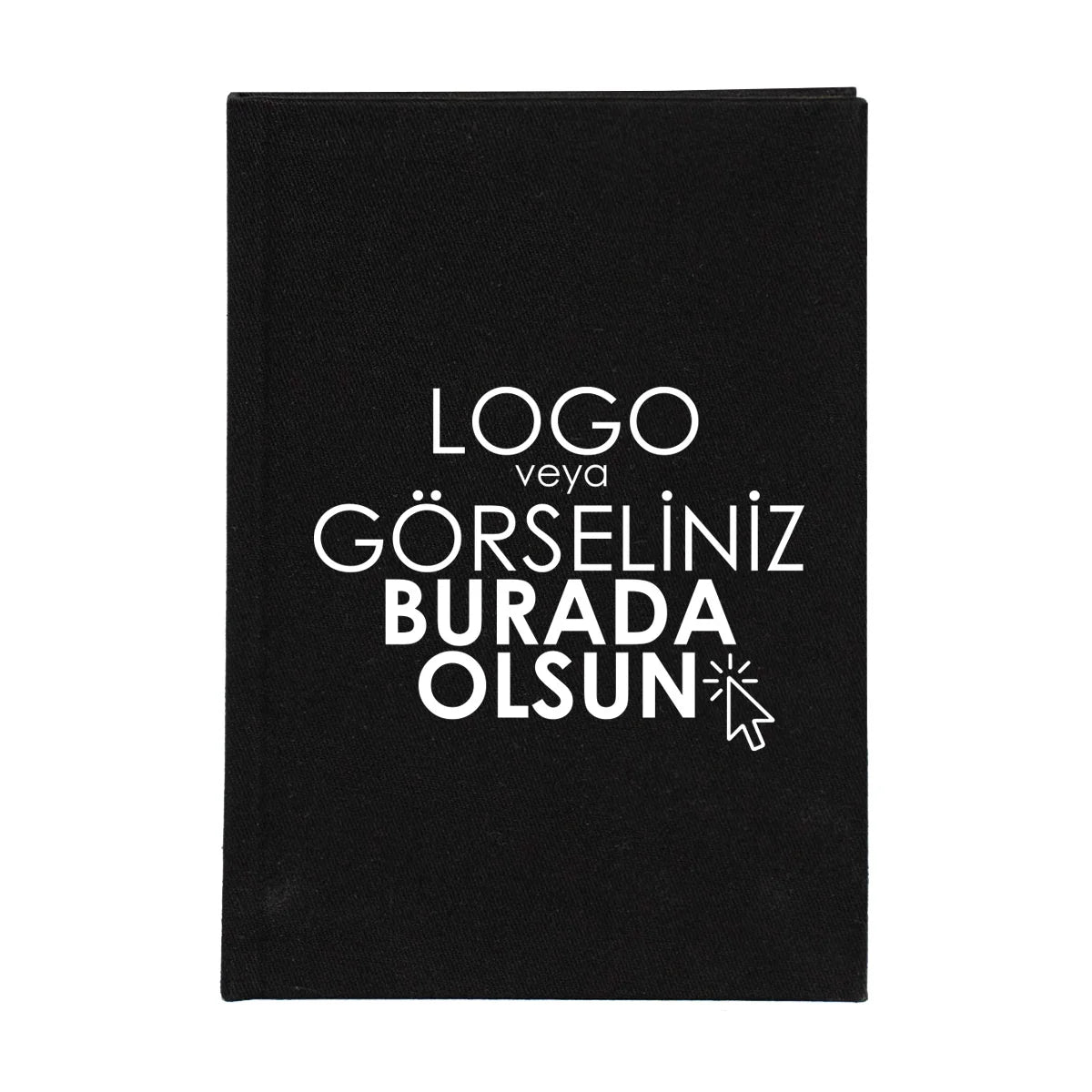 Kanvas Defter Siyah Özelleştirilebilir