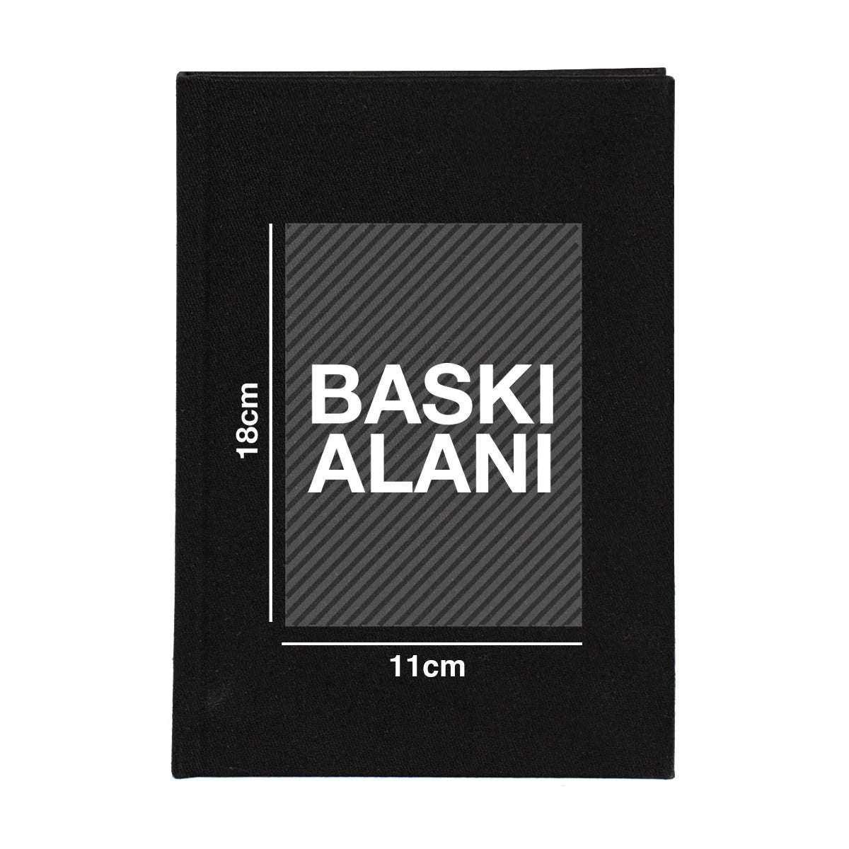 Kanvas Defter Siyah Özelleştirilebilir