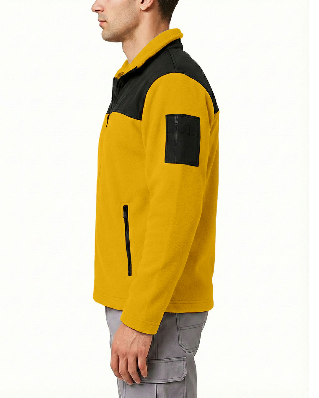 Softshell Polar Baskılı Nakışlı Sarı Toptan