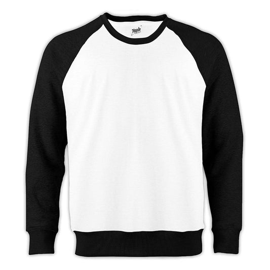 Basic Reglan Kol Beyaz Sweatshirt (Baskısız) - Zepplingiyim