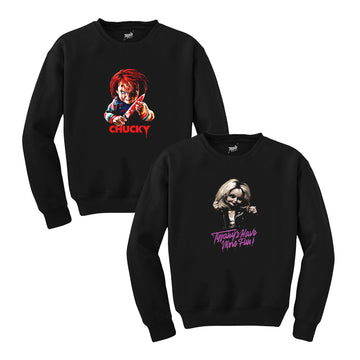 Chucky Sevgili Çift Siyah Sweatshirt