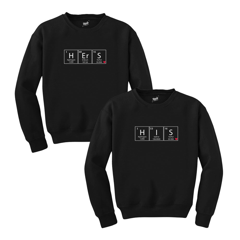 Kimyager Sevgili Çift Siyah Sweatshirt