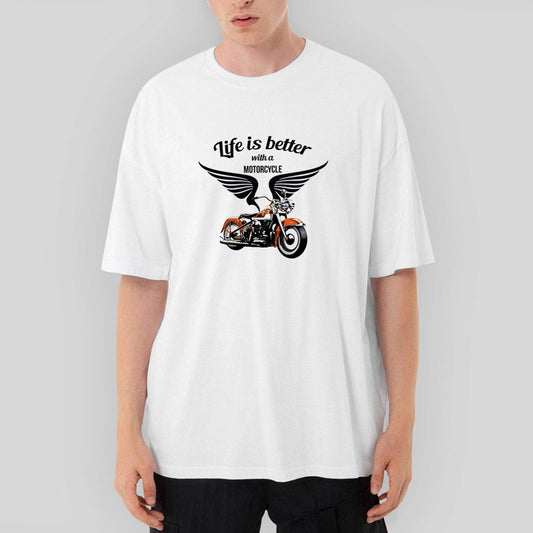 Vintage Harley Davidson Oversize Beyaz Tişört - Zepplingiyim