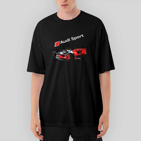 F1 Audi Sport Oversize Siyah Tişört - Zepplingiyim