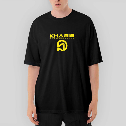 Khabib Logo Oversize Siyah Tişört - Zepplingiyim