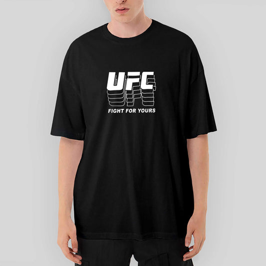 UFC FG Oversize Siyah Tişört - Zepplingiyim