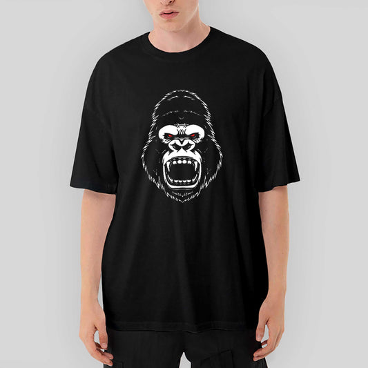 Goril Nervous Oversize Siyah Tişört - Zepplingiyim