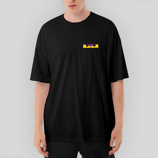 Lebron James Logo Color Oversize Siyah Tişört - Zepplingiyim