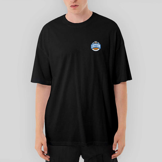 NBA Eastern Logo Oversize Siyah Tişört - Zepplingiyim