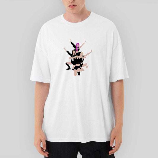 Blackpink Digital Simple Oversize Beyaz Tişört - Zepplingiyim
