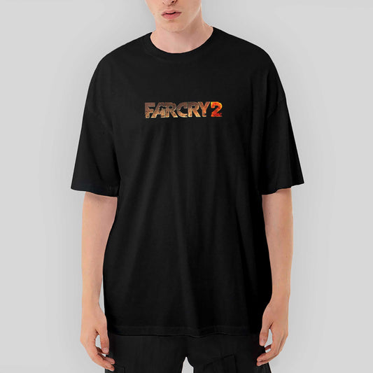 Farcry 2 Text Oversize Siyah Tişört - Zepplingiyim