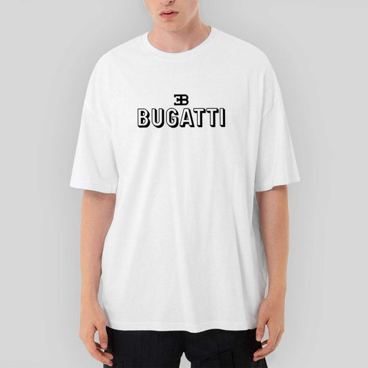 Bugatti Text Oversize Beyaz Tişört - Zepplingiyim