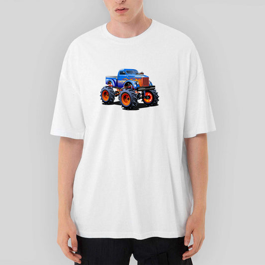 Canavar Kamyon SUV Oversize Beyaz Tişört - Zepplingiyim