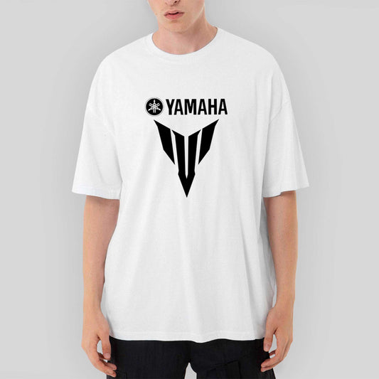 Yamaha MT07 Black Oversize Beyaz Tişört - Zepplingiyim