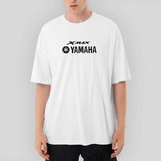 Yamaha Xmax Text Oversize Beyaz Tişört - Zepplingiyim