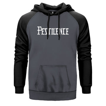 Pestilence Logo Çift Renk Reglan Kol Sweatshirt
