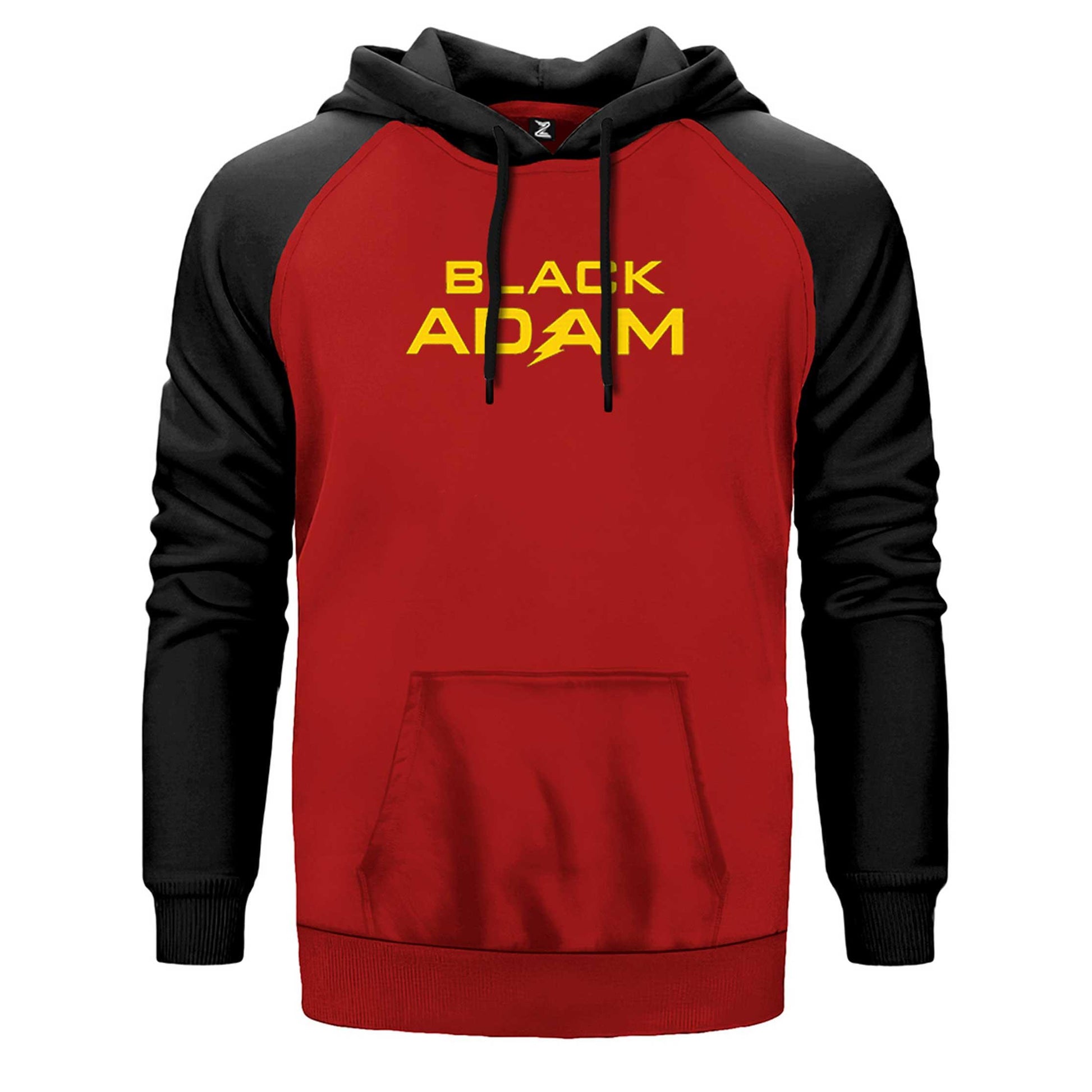 Black Adam Yellow Text Çift Renk Reglan Kol Sweatshirt - Zepplingiyim