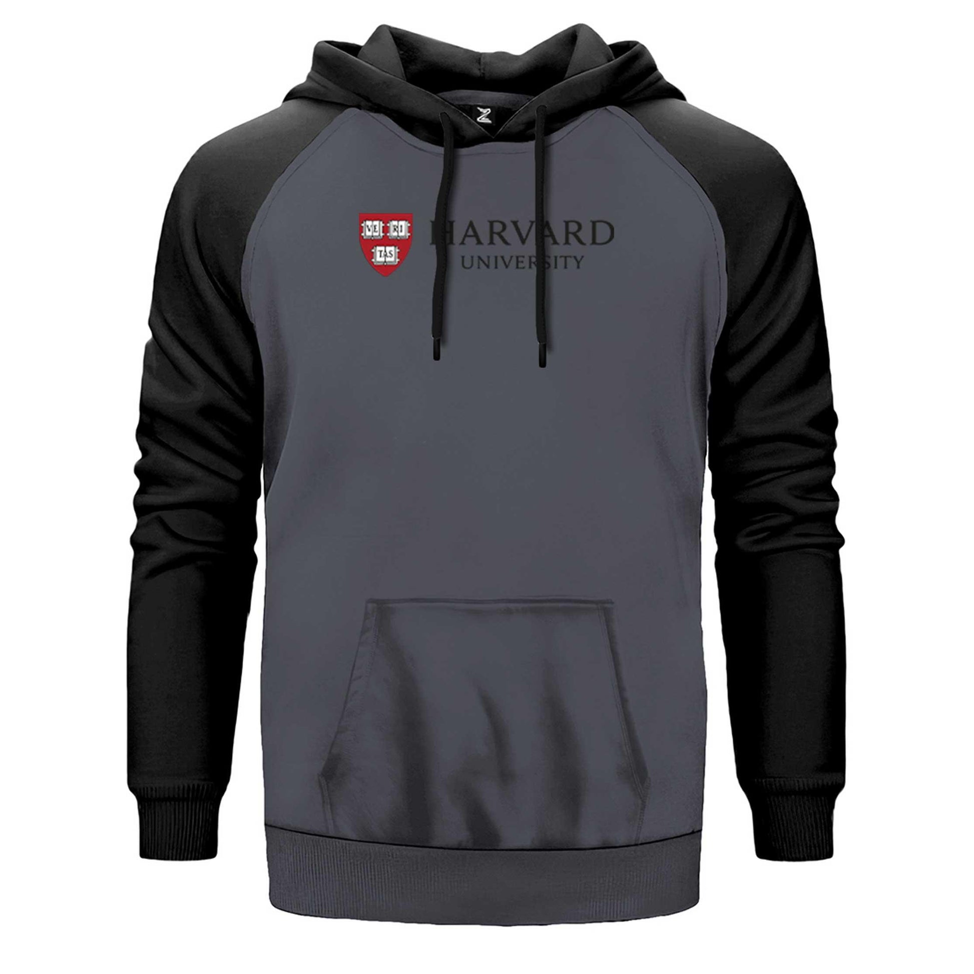 Harvard University Logo Text Çift Renk Reglan Kol Sweatshirt - Zepplingiyim