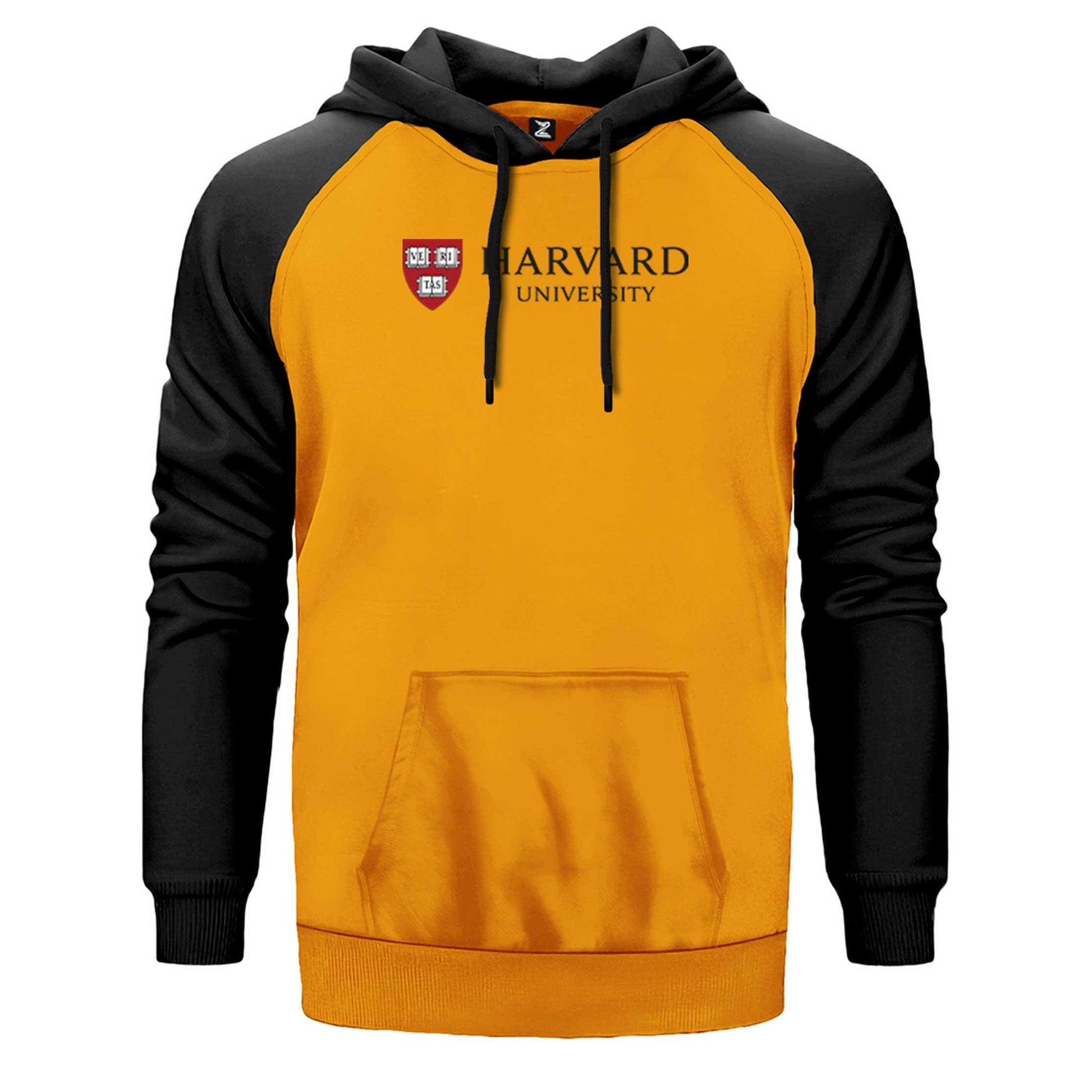 Harvard University Logo Text Çift Renk Reglan Kol Sweatshirt - Zepplingiyim