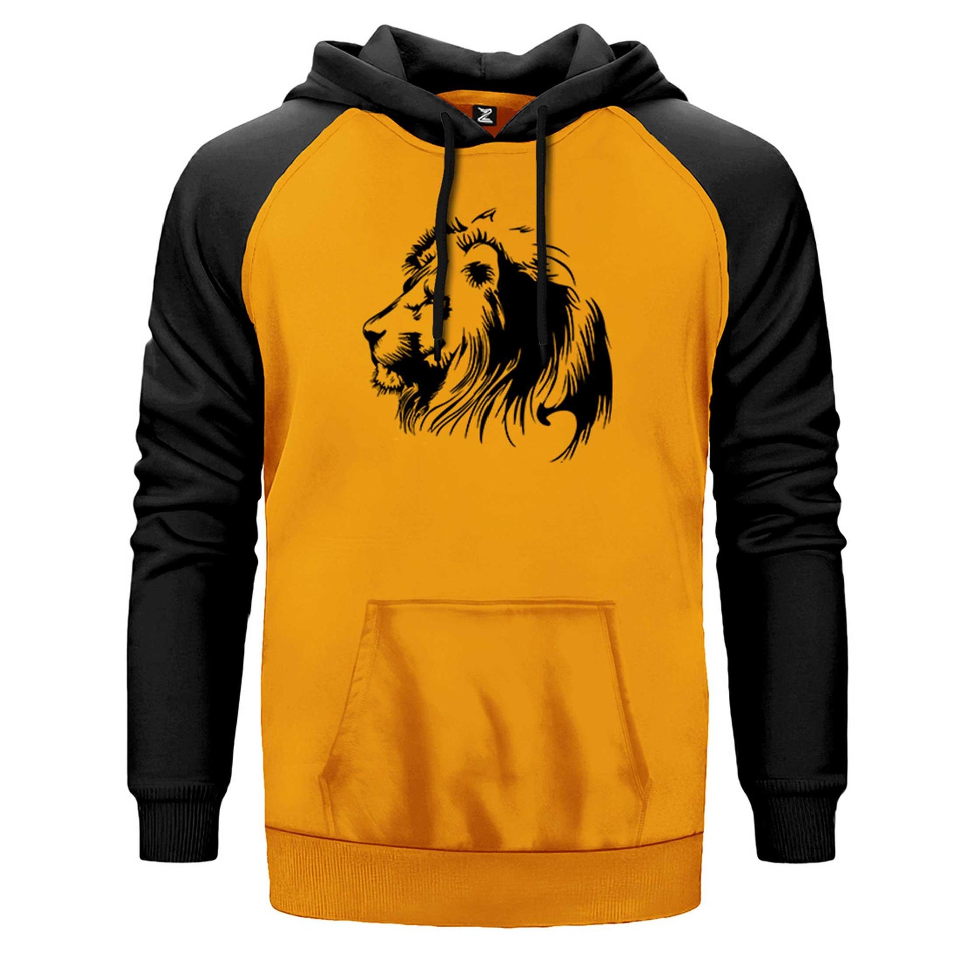 Black Lion Silhouette Çift Renk Reglan Kol Sweatshirt - Zepplingiyim