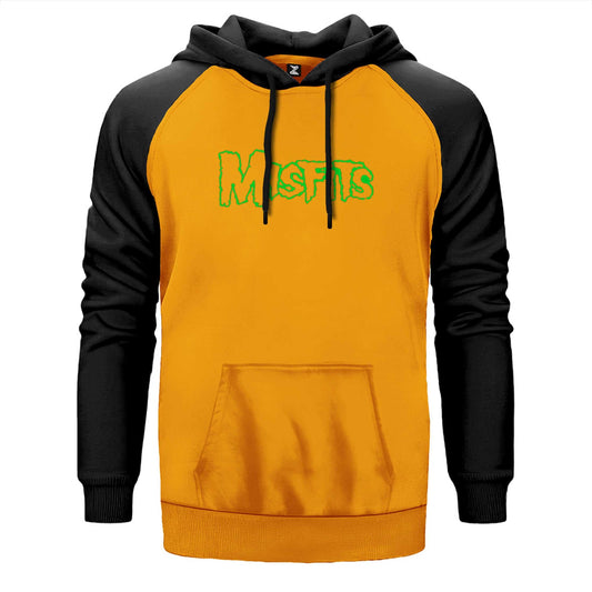 Misfits Logo Green Çift Renk Reglan Kol Sweatshirt - Zepplingiyim