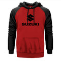 Suzuki Logo Text Black Çift Renk Reglan Kol Sweatshirt - Zepplingiyim