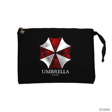 Resident Evil Umbrella Corp Siyah Clutch Astarlı Cüzdan / El Çantası