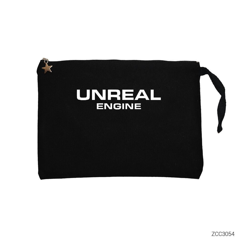 Unreal Engine Siyah Clutch Astarlı Cüzdan / El Çantası