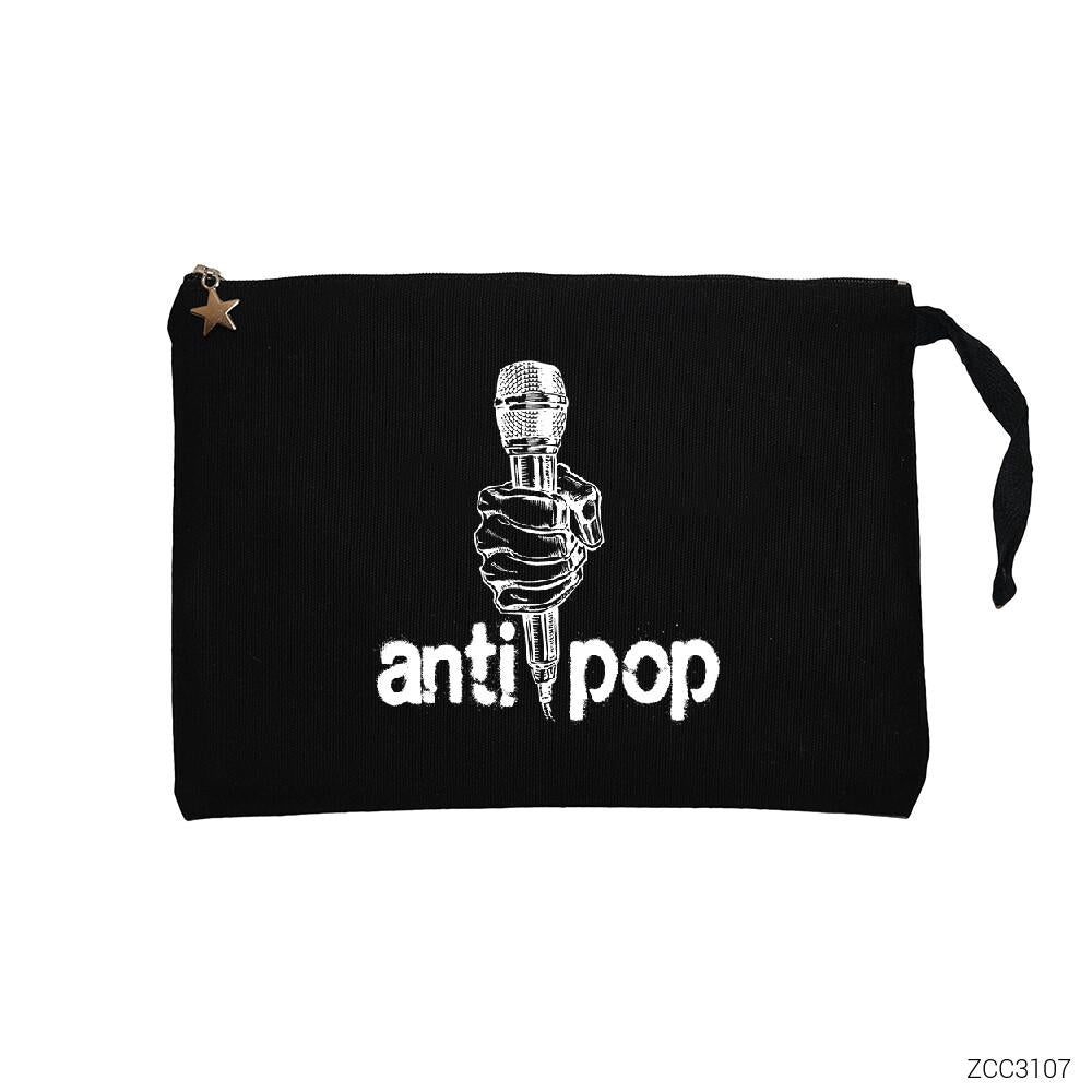 Antipop Siyah Clutch Astarlı Cüzdan / El Çantası