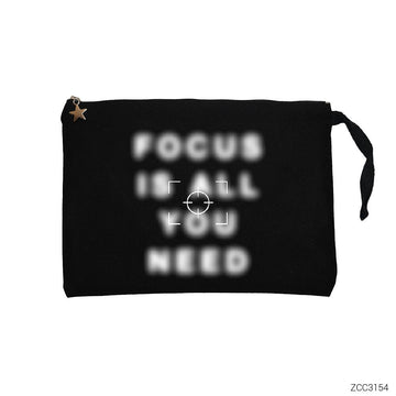 Focus Siyah Clutch Astarlı Cüzdan / El Çantası