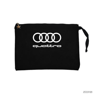 Audi Quattro Siyah Clutch Astarlı Cüzdan / El Çantası