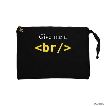 HTML Give Me Br Siyah Clutch Astarlı Cüzdan / El Çantası