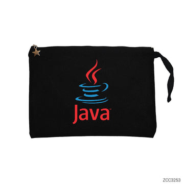 Java Logo Siyah Clutch Astarlı Cüzdan / El Çantası