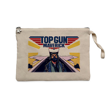 Top Gun Fly Krem Clutch Astarlı Cüzdan / El Çantası
