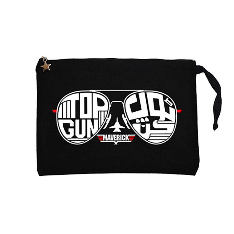Top Gun Maverick Glasses Siyah Clutch Astarlı Cüzdan / El Çantası