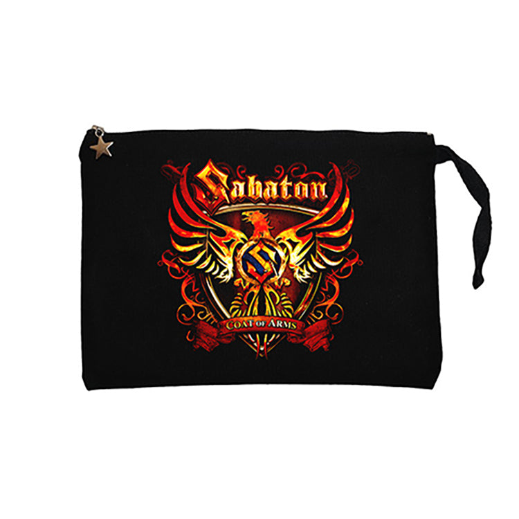 Sabaton Coat of Arms Siyah Clutch Astarlı Cüzdan / El Çantası