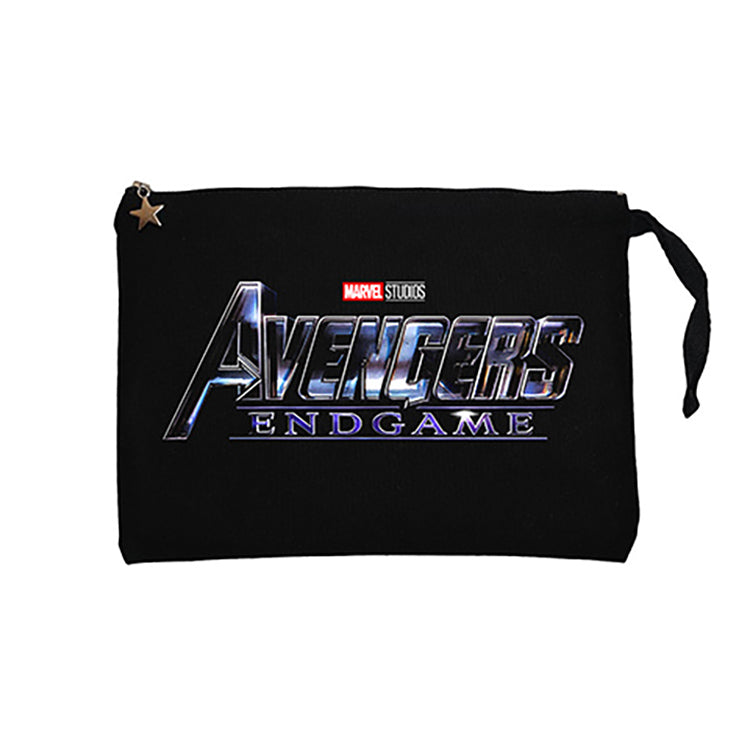 Avengers End Game Logo 2 Siyah Clutch Astarlı Cüzdan / El Çantası