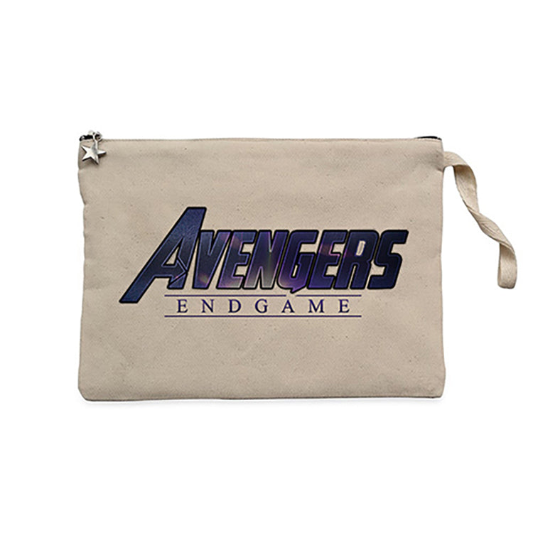 Avengers End Game Logo 3 Krem Clutch Astarlı Cüzdan / El Çantası