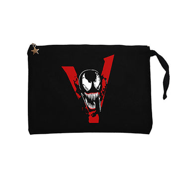 Venom V Siyah Clutch Astarlı Cüzdan / El Çantası