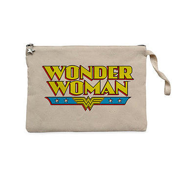 Wonder Woman Vintage Krem Clutch Astarlı Cüzdan / El Çantası