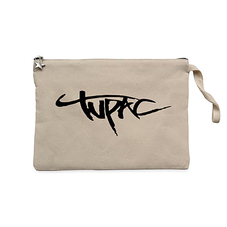 Tupac Logo 2 Krem Clutch Astarlı Cüzdan / El Çantası