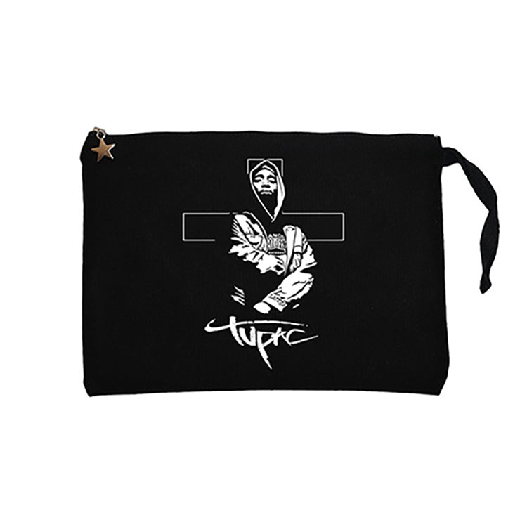 Tupac Angel Siyah Clutch Astarlı Cüzdan / El Çantası