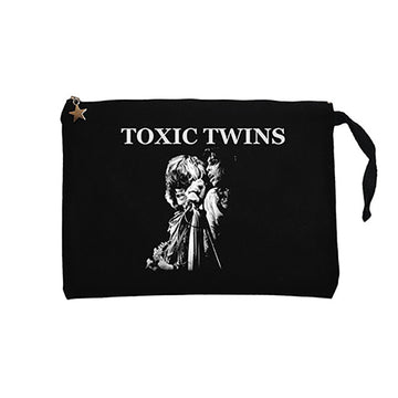 Aerosmith Toxic Twins Siyah Clutch Astarlı Cüzdan / El Çantası