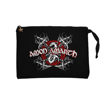 Amon Amarth Black and Red Siyah Clutch Astarlı Cüzdan / El Çantası
