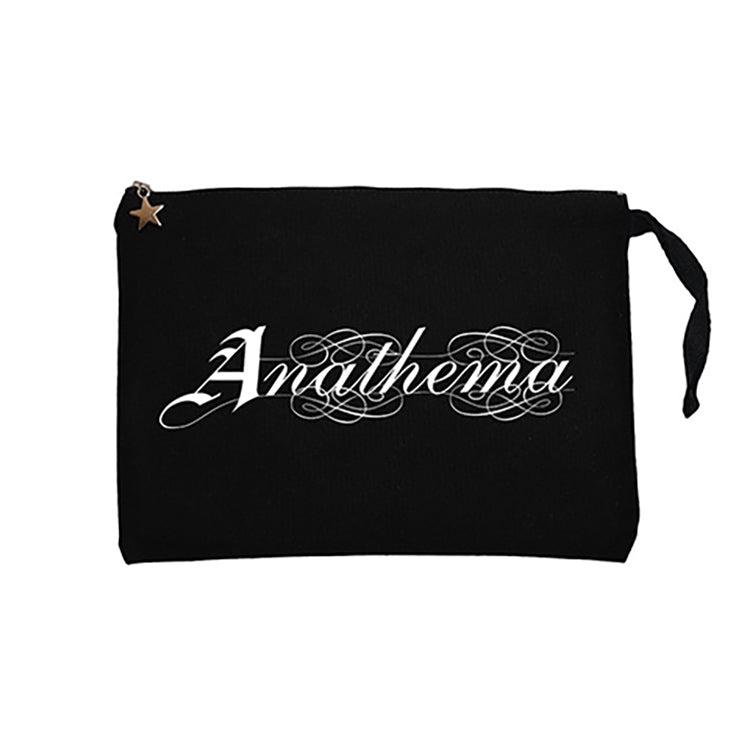 Anathema Logo Siyah Clutch Astarlı Cüzdan / El Çantası