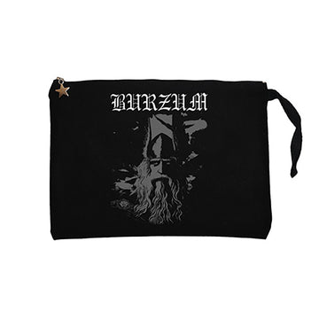 Burzum True Norwegian Black Metal Siyah Clutch Astarlı Cüzdan / El Çantası