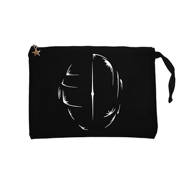 Daft Punk Helmet Siyah Clutch Astarlı Cüzdan / El Çantası